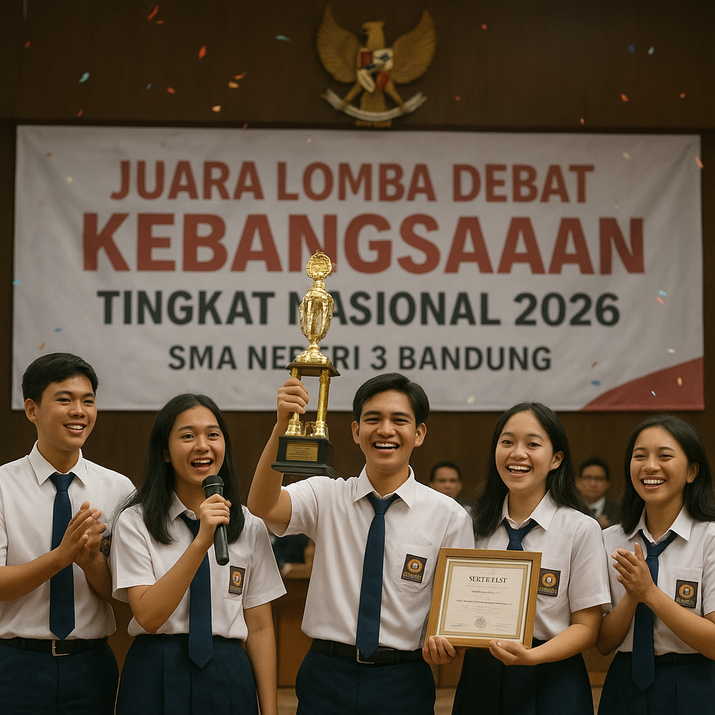 Siswa SMA Negeri 3 Bandung Juara Lomba Debat Kebangsaan Ting...