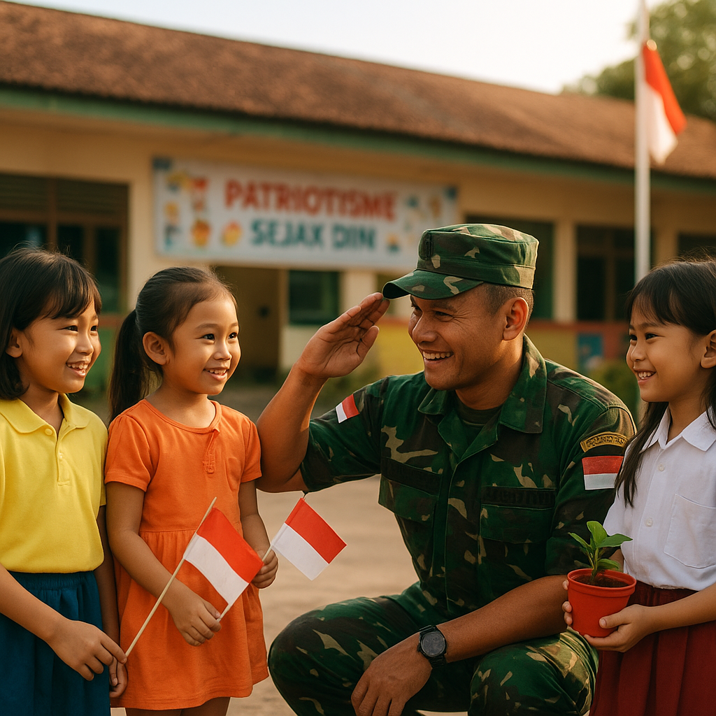 Babinsa Tanamkan Nilai Patriotisme Sejak Dini di Lingkungan...