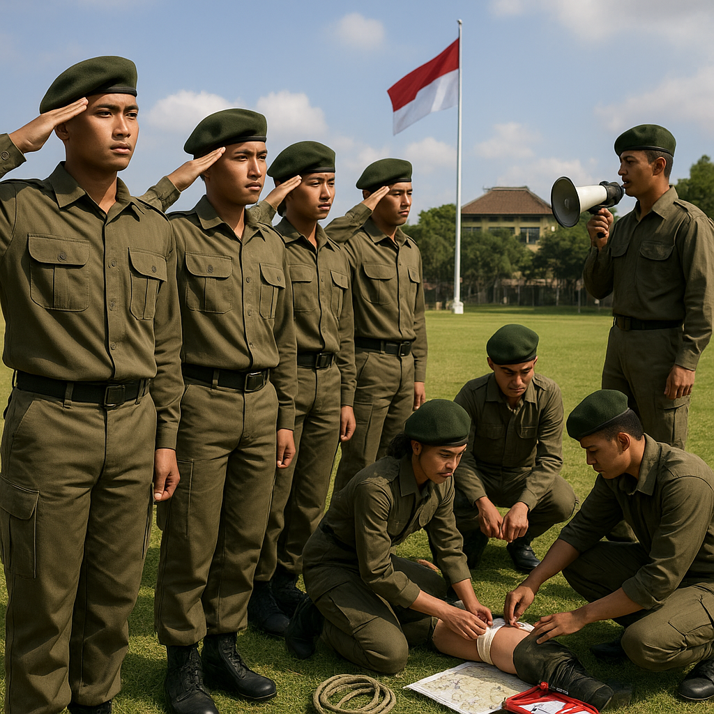 Mahasiswa Universitas Gadjah Mada Gelar Latihan Dasar Menwa...