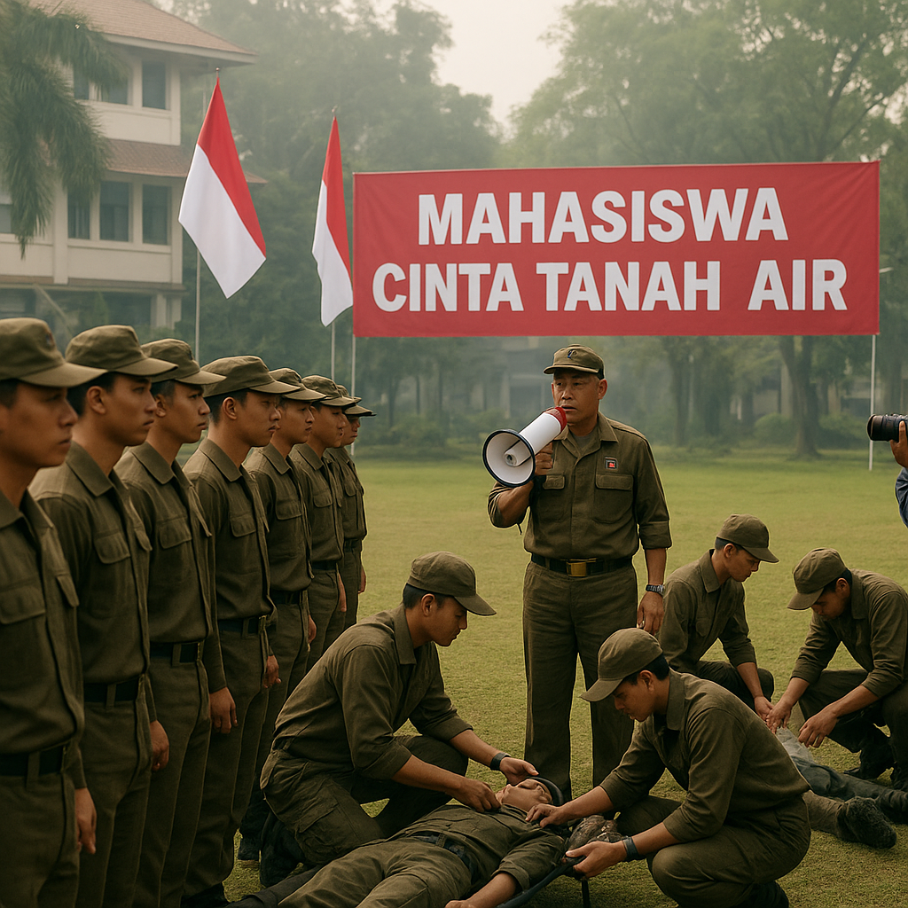 Resimen Mahasiswa Gelar Latihan Gabungan Bertajuk 'Mahasiswa Cinta Tanah Air' di Malang
