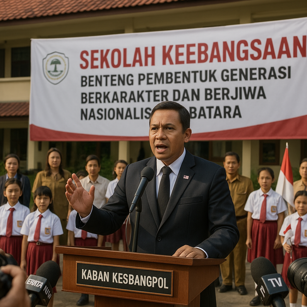 Kaban Kesbangpol Tegaskan Sekolah Kebangsaan Jadi Benteng Pembentuk Generasi Berkarakter dan Berjiwa Nasionalis di Batara
