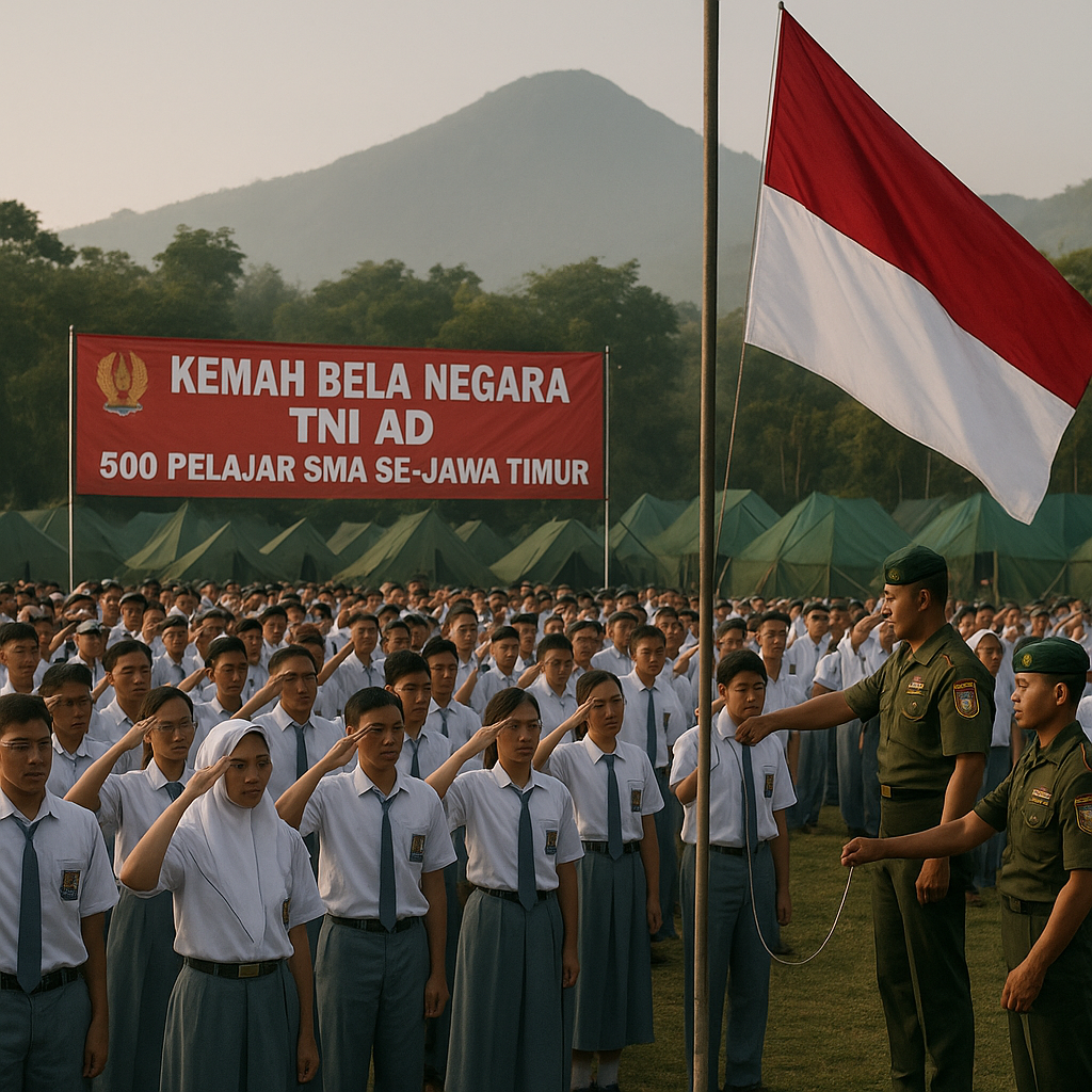 TNI AD Gelar Kemah Bela Negara bagi 500 Pelajar SMA se-Jawa Timur di Bumi Perkemahan Gunung Penanggungan