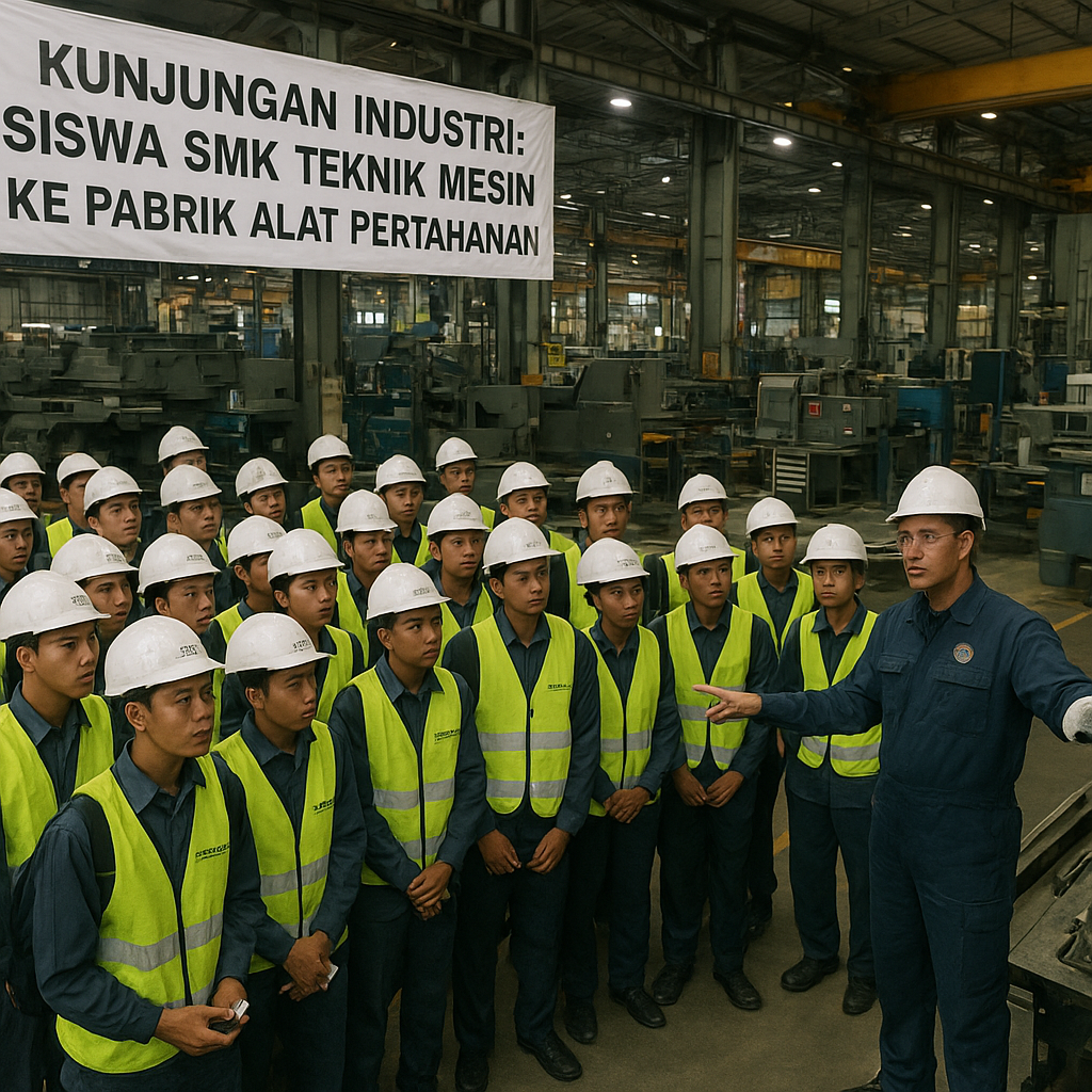 Siswa SMK Jurusan Teknik Mesin Kunjungi Pabrik Alat Pertahanan untuk Belajar Teknologi Pertahanan