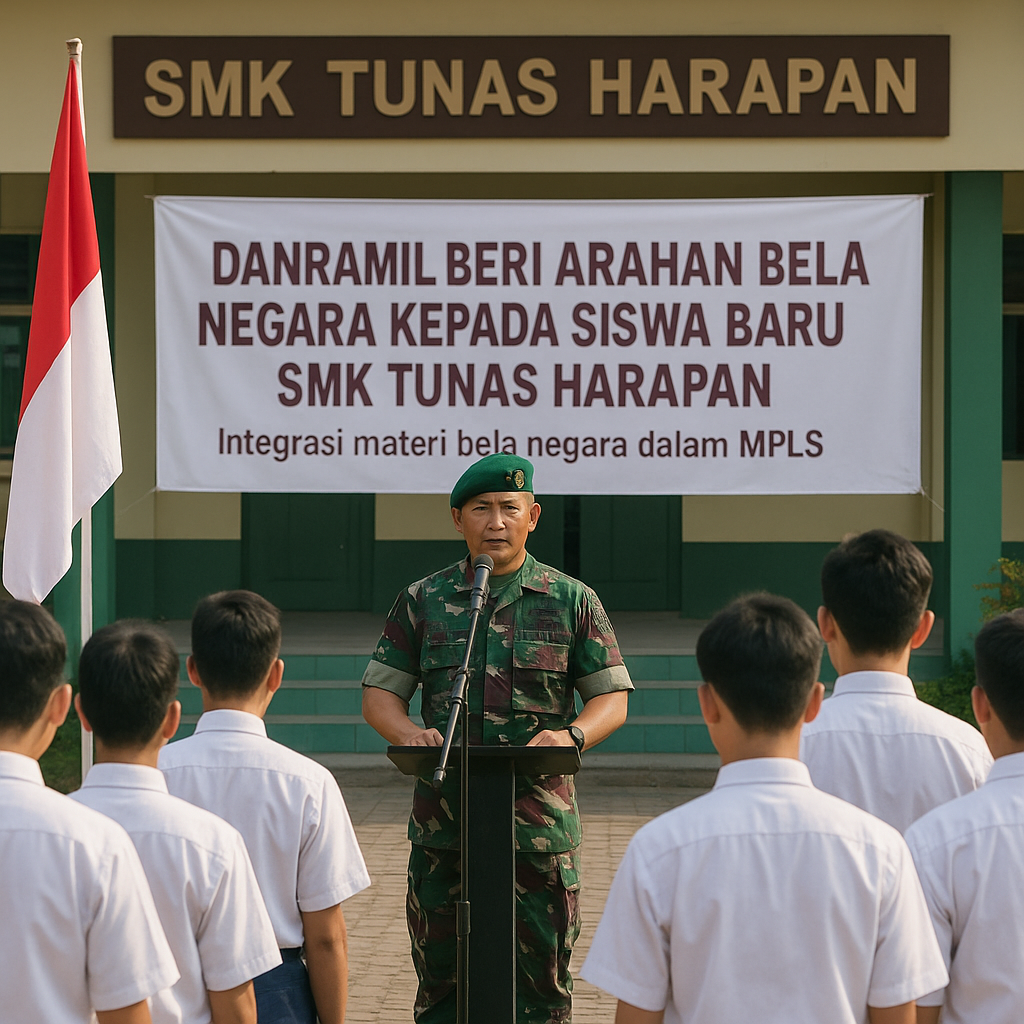 Danramil Beri Arahan Bela Negara Kepada Siswa Baru SMK Tunas Harapan