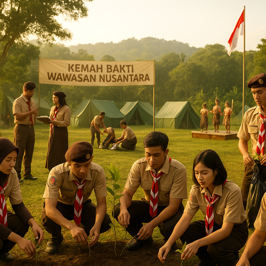 Gerakan Pramuka Kwartir Daerah Gelar Kemah Bakti Wawasan Nusantara