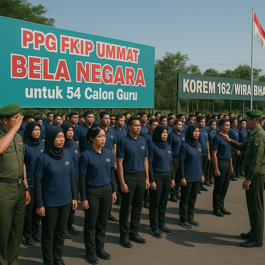 PPG FKIP UMMAT Gelar Bela Negara untuk 54 Calon Guru di Korem 162/Wira Bhakti Mataram