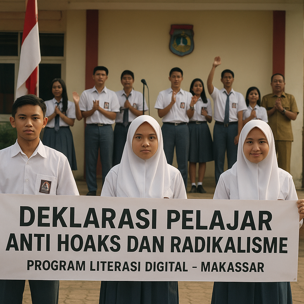 Siswa SMA di Makassar Gelar Deklarasi 'Pelajar Anti Hoaks dan Radikalisme'