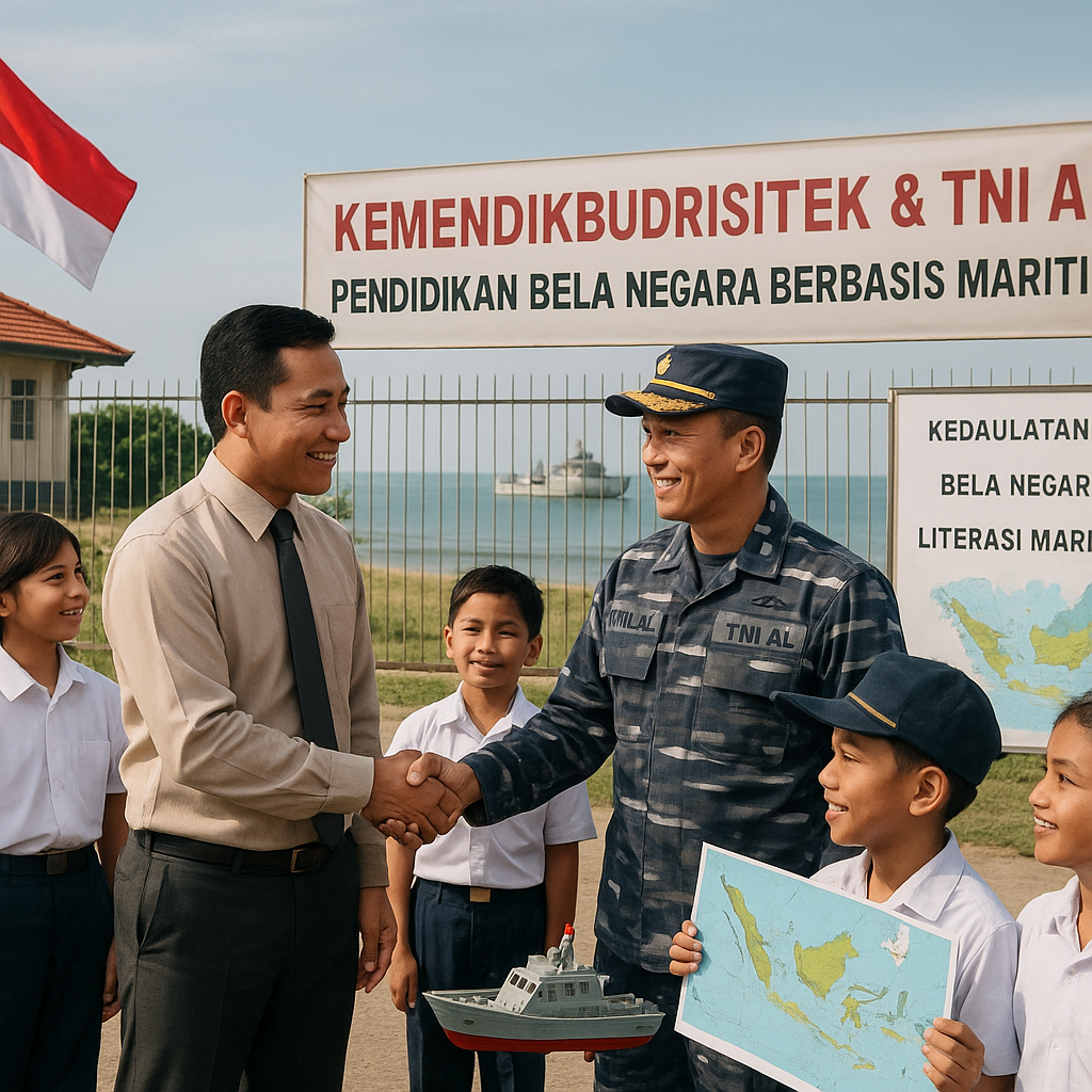 Kemendikbudristek Gandeng TNI AL Perkuat Pendidikan Bela Negara di Sekolah Pesisir