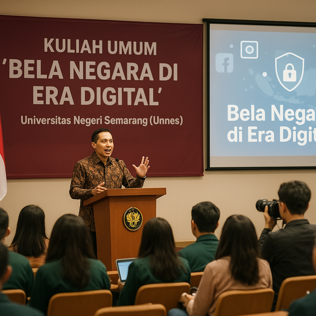 Unnes Selenggarakan Kuliah Umum 'Bela Negara di Era Digital' untuk Mahasiswa Baru