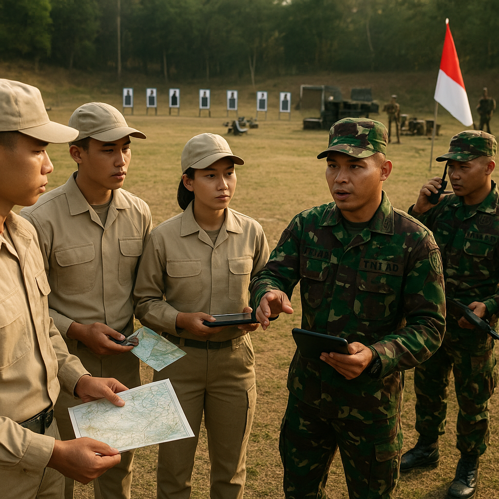 Mahasiswa Unhan dan TNI AD Gelar Latihan Gabungan Kewiraan di Lapangan Tembak