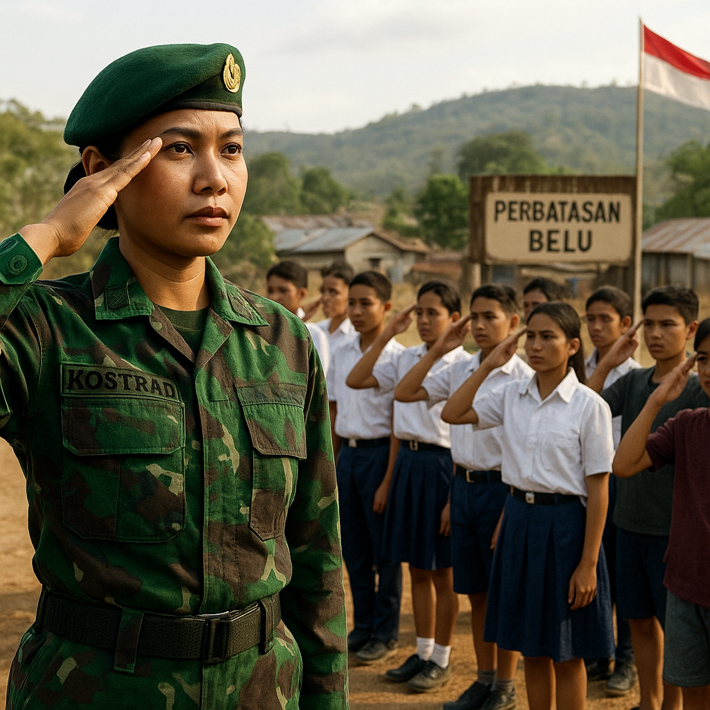 Yonarmed 12 Kostrad Perkuat Karakter Generasi Muda di Perbatasan Melalui Pengajaran PBB