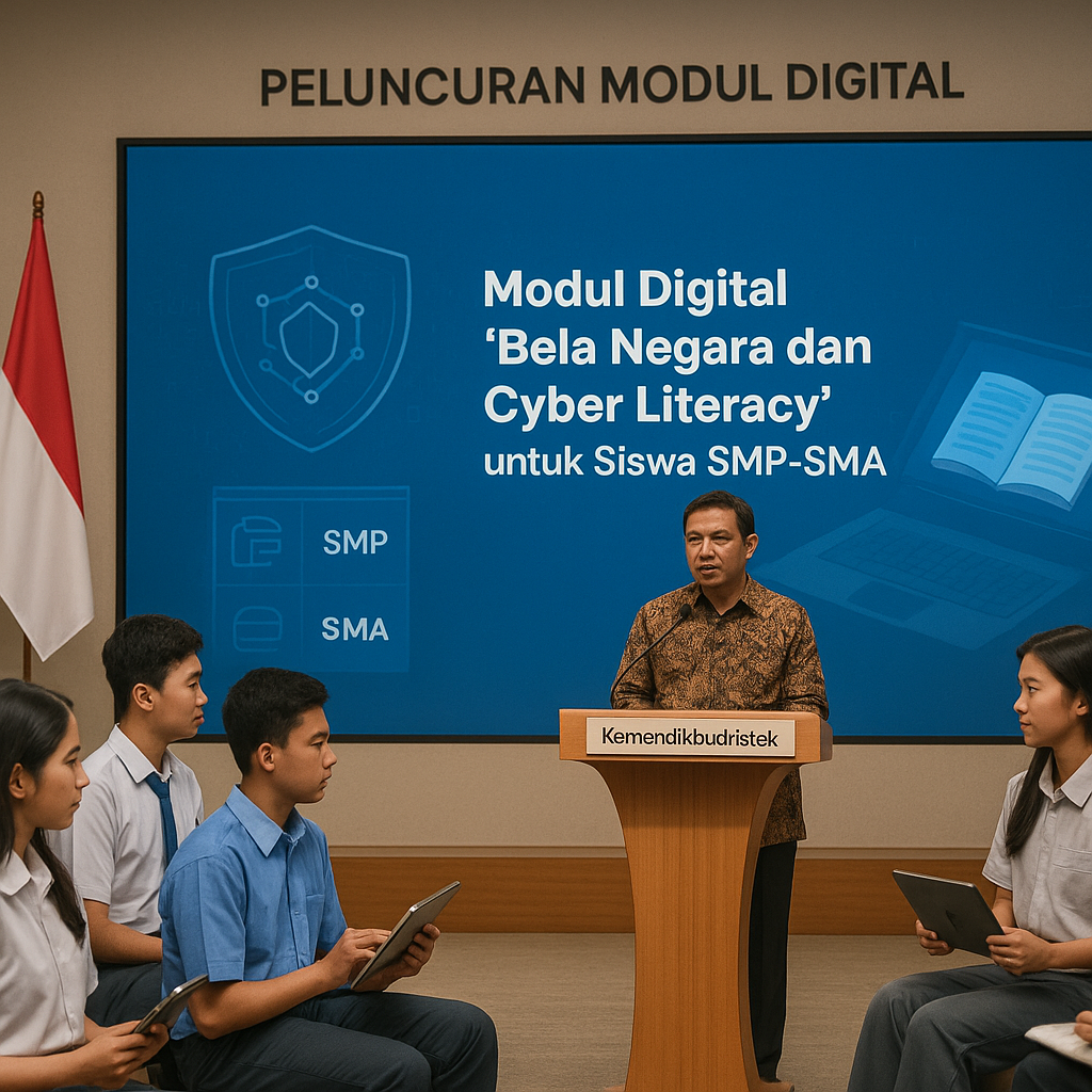 Kemendikbudristek Luncurkan Modul Digital 'Bela Negara dan Cyber Literacy' untuk Siswa SMP-SMA