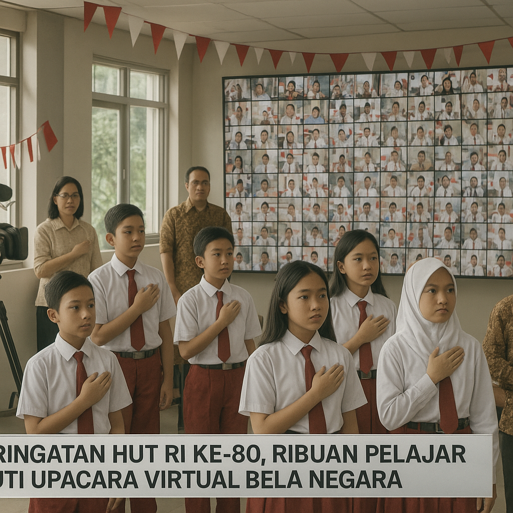 Peringatan HUT RI ke-80, Ribuan Pelajar Ikuti Upacara Virtua...