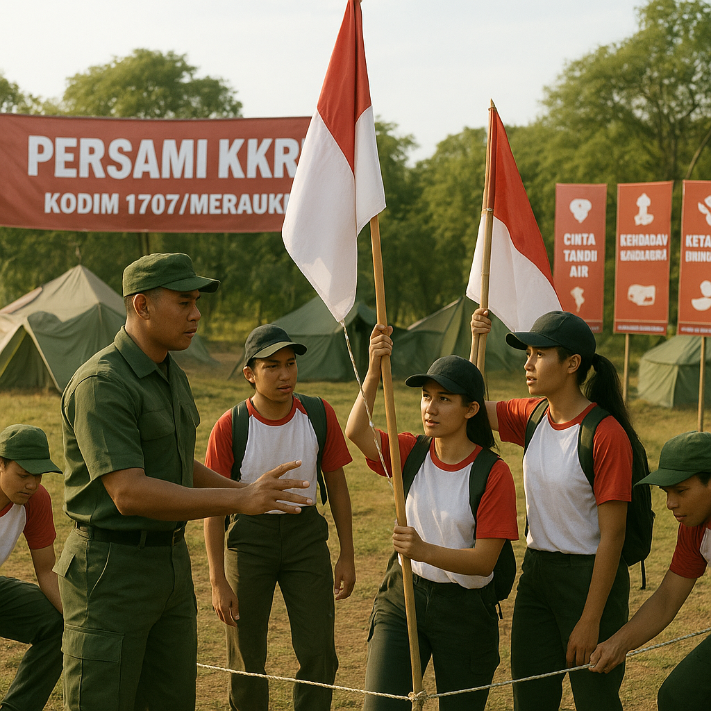 Tanamkan Jiwa Nasionalisme dan Bela Negara, Kodim 1707/Merau...