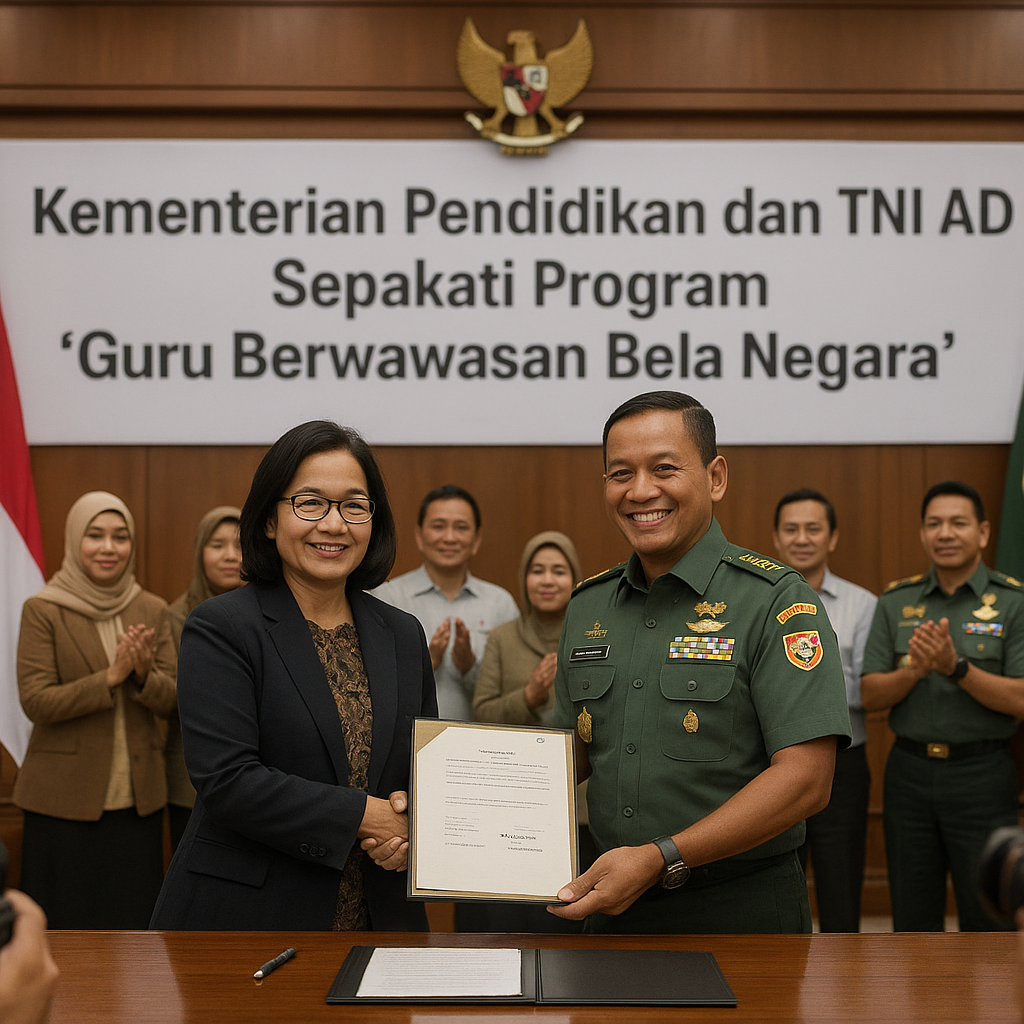 Kementerian Pendidikan dan TNI AD Sepakati Program 'Guru Ber...