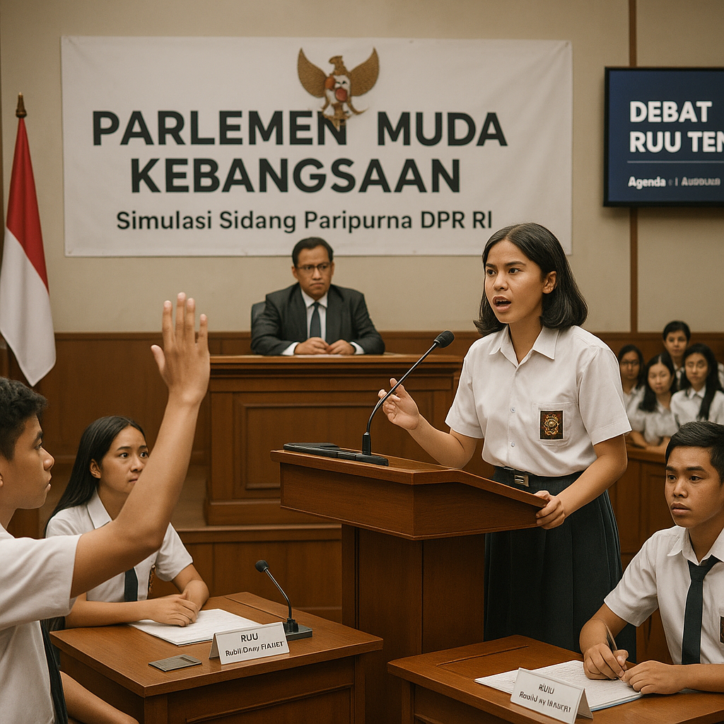 Siswa SMA Ikuti Simulasi Sidang Paripurna DPR RI dalam Progr...