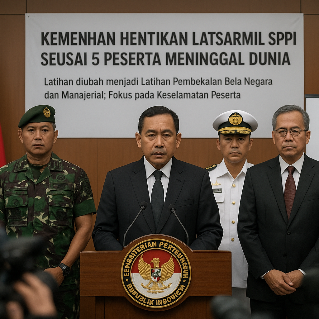 Kemenhan Hentikan Latsarmil SPPI Seusai 5 Peserta Meninggal...