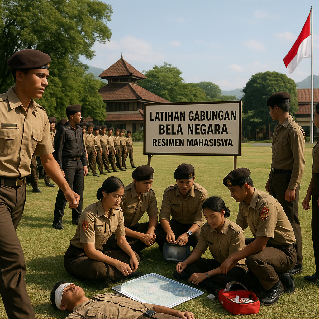 Resimen Mahasiswa Gelar Latihan Gabungan Bela Negara di Jawa...
