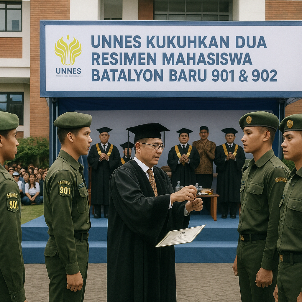 Unnes Kukuhkan Dua Resimen Mahasiswa Batalyon Baru, Fokus pa...