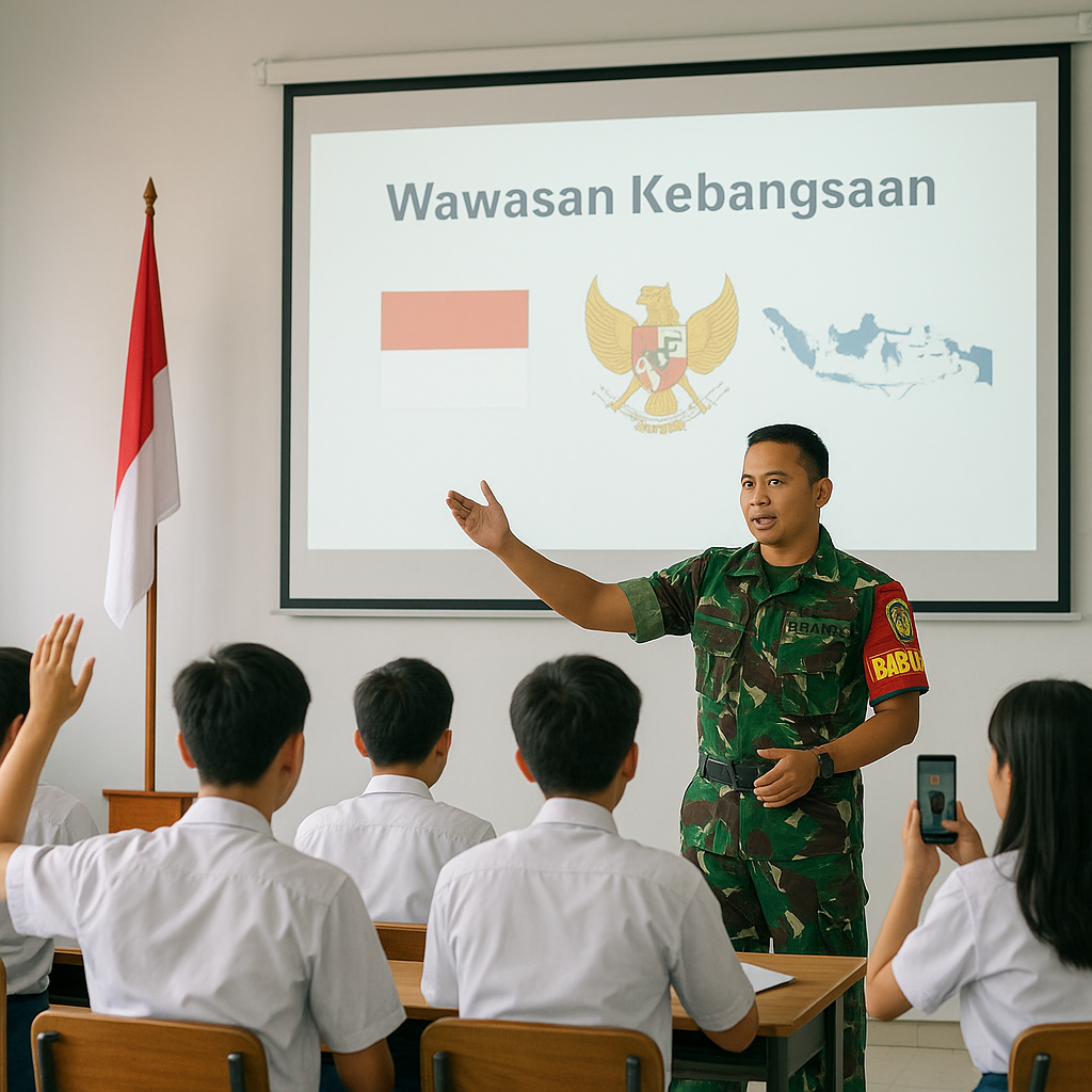 Babinsa Berikan Pembekalan Wawasan Kebangsaan kepada Pelajar...