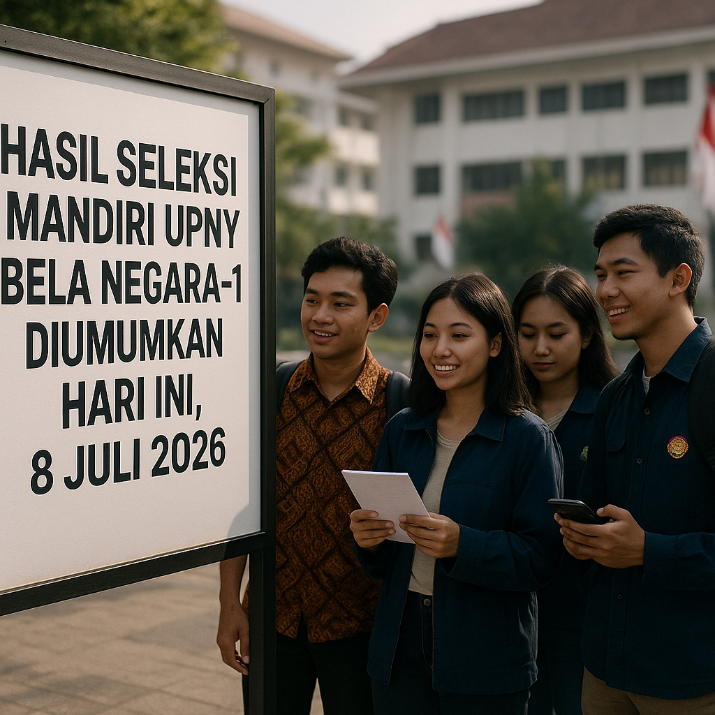 Hasil Seleksi Mandiri UPNYK Bela Negara 1 Diumumkan Hari Ini...