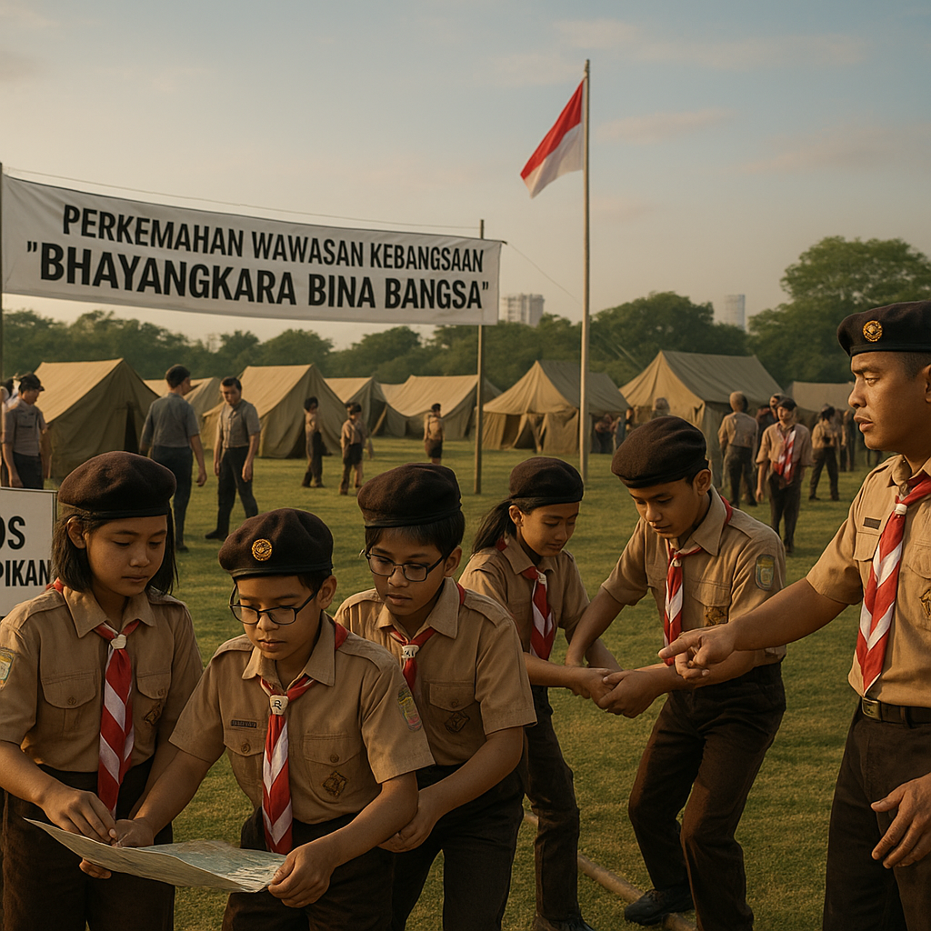 Pramuka Penggalang se-DKI Ikuti Perkemahan Wawasan Kebangsaa...