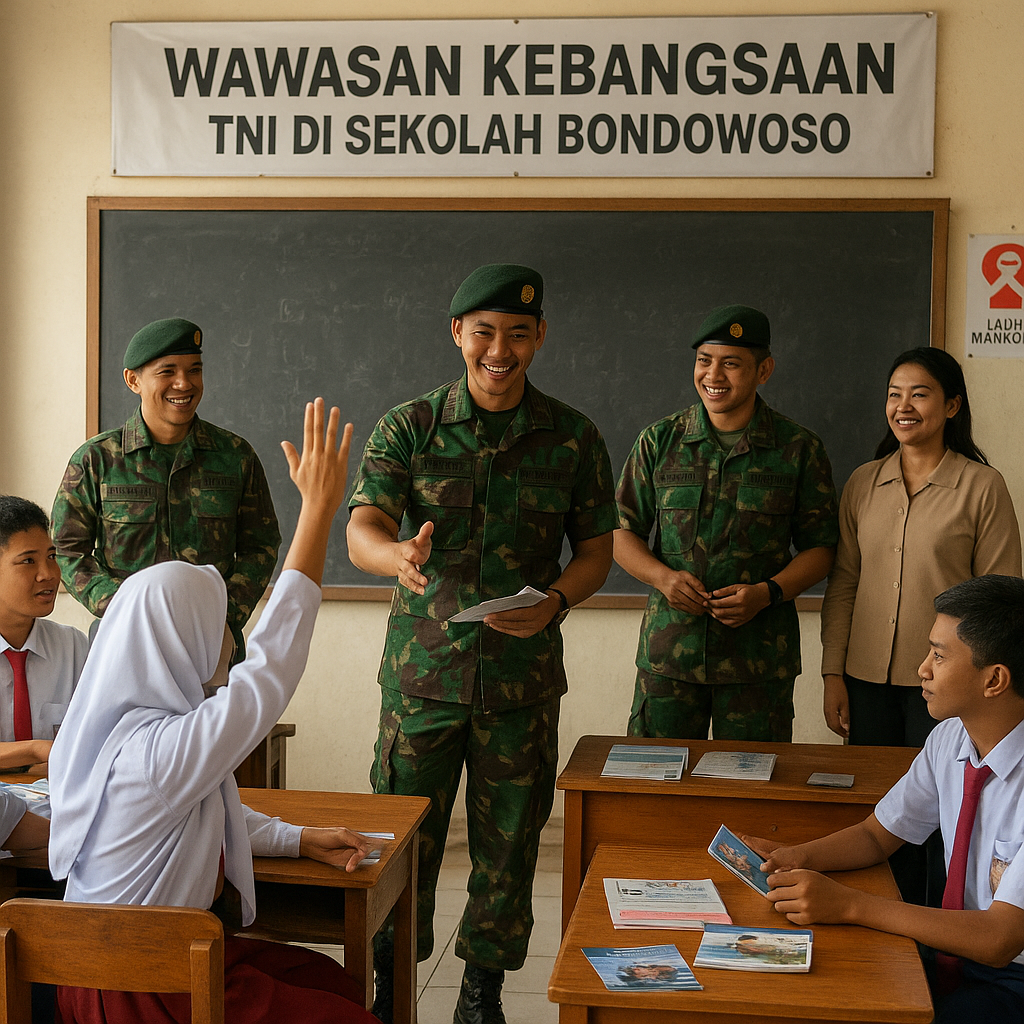 TNI Turun ke Sekolah di Bondowoso, Bentengi Pelajar dari Rad...