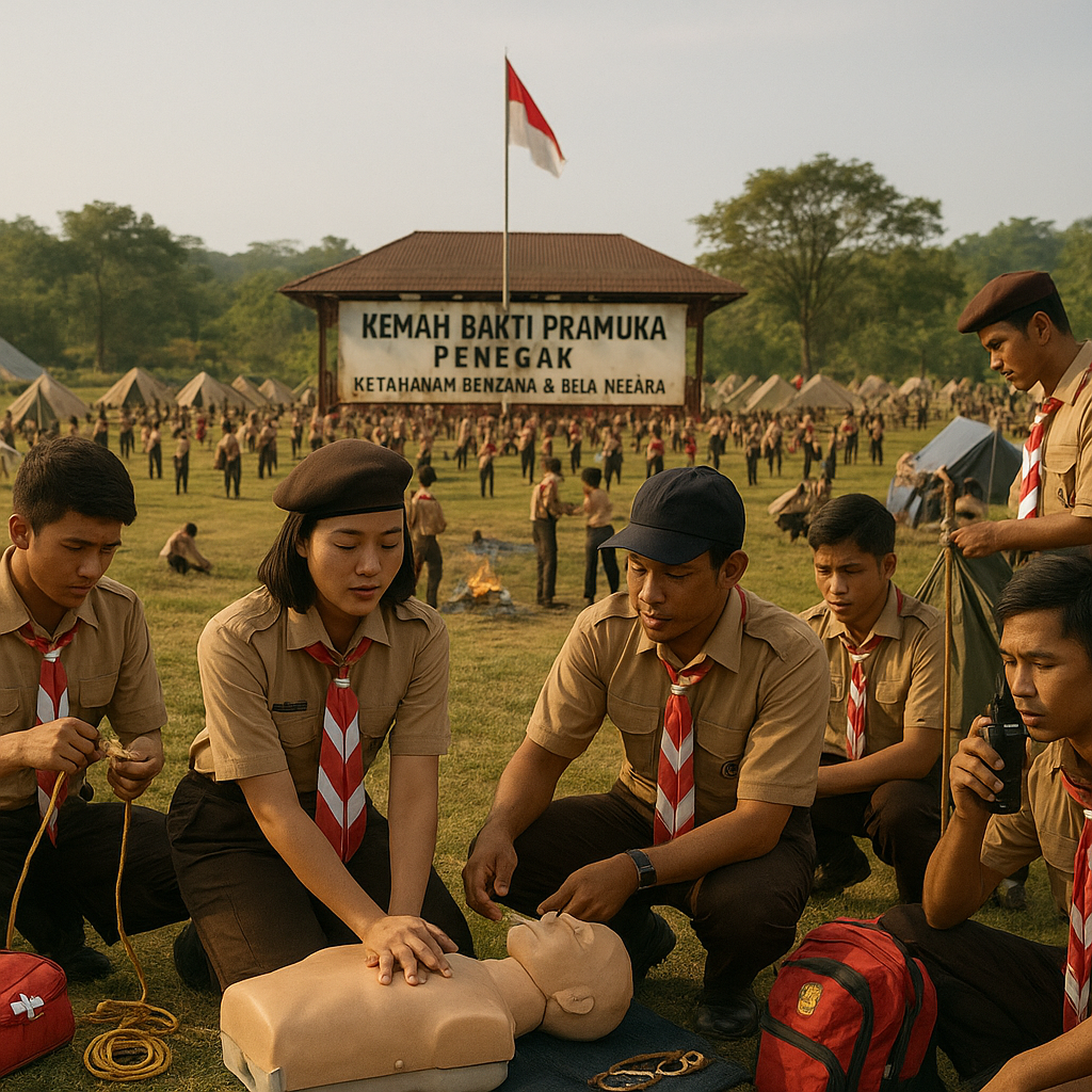 Kegiatan Kemah Bakti Pramuka Penegak Fokus pada Ketahanan Be...