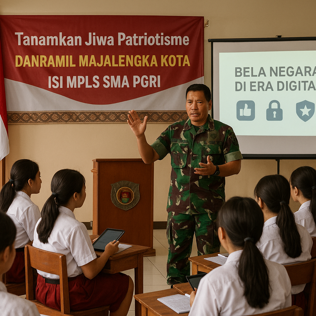 Tanamkan Jiwa Patriotisme, Danramil Majalengka Kota Isi MPLS...