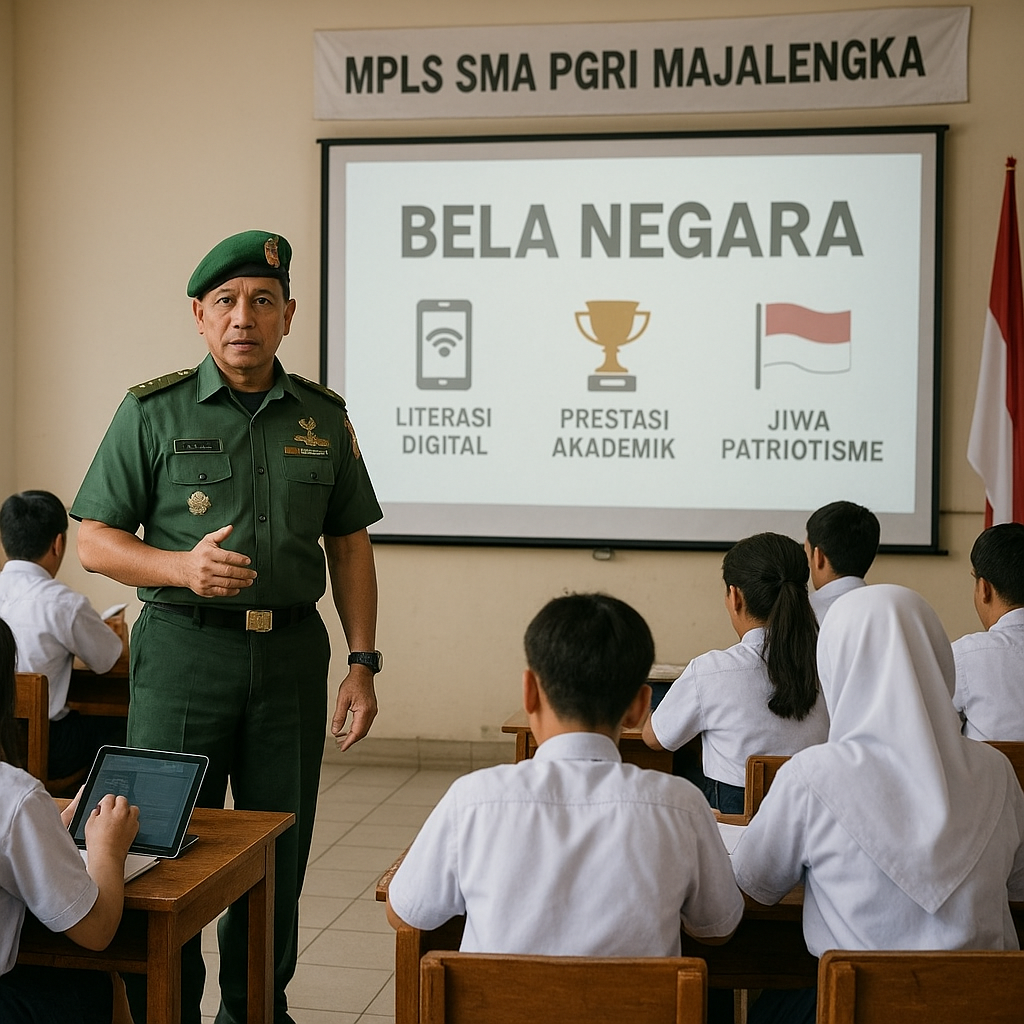 Tanamkan Jiwa Patriotisme, Danramil Majalengka Kota Isi MPLS...
