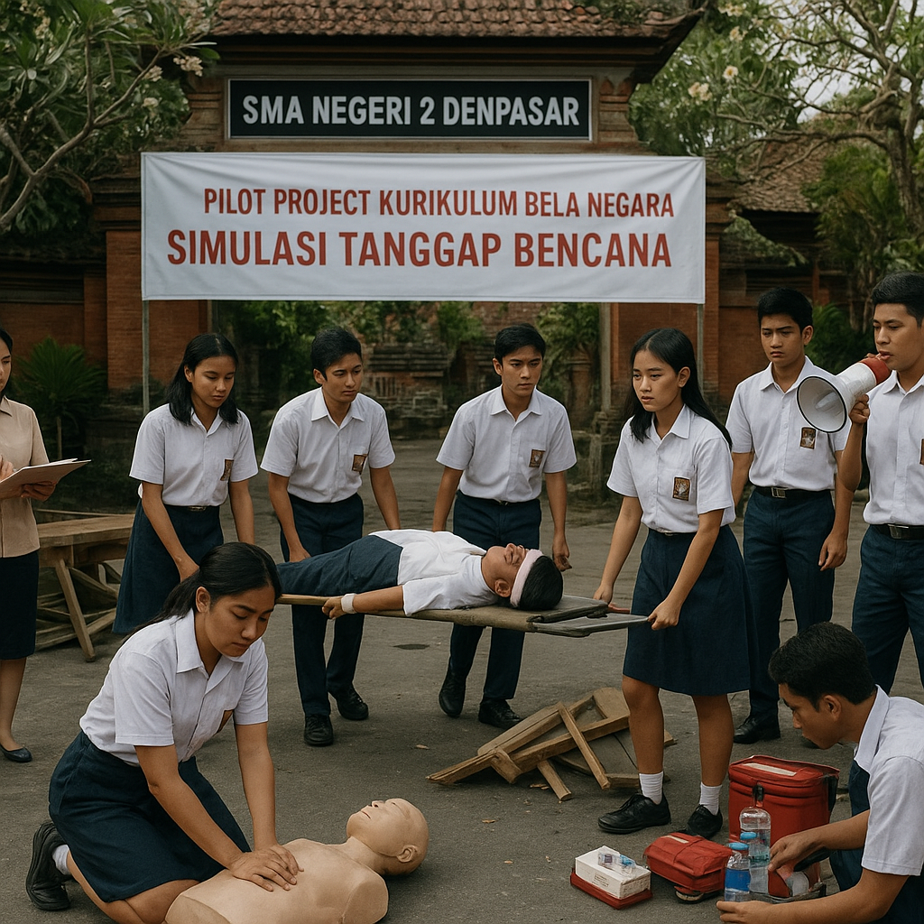 Sekolah Pilot Project 'Kurikulum Bela Negara' di Bali Gelar...