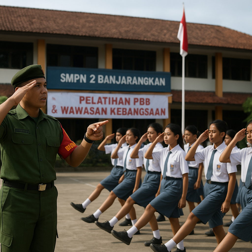 Tingkatkan Disiplin dan Nasionalisme, Babinsa Latih PBB dan...