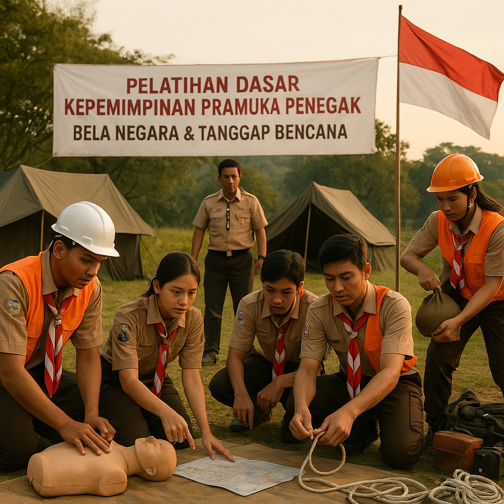Pelatihan Dasar Kepemimpinan Pramuka Penegak Fokus pada Bela...