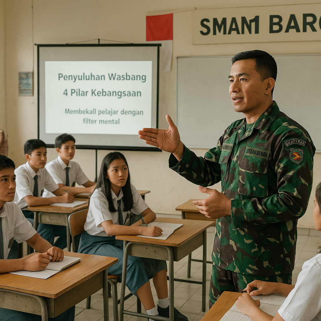 Satgas Bela Negara Kodim 0602/Serang Gelar Penyuluhan Wasban...