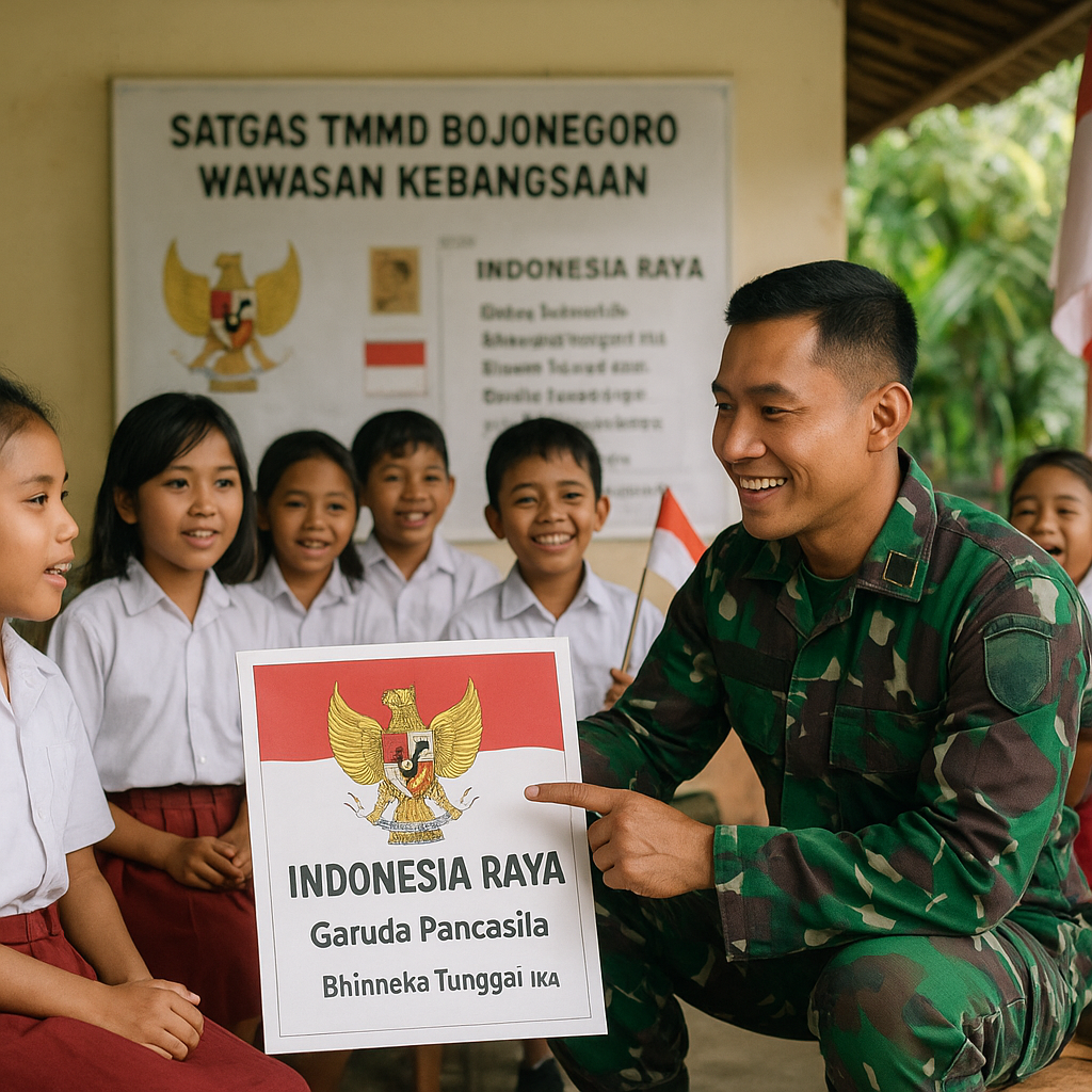 Satgas TMMD Bojonegoro Beri Materi Wawasan Kebangsaan Kepada...