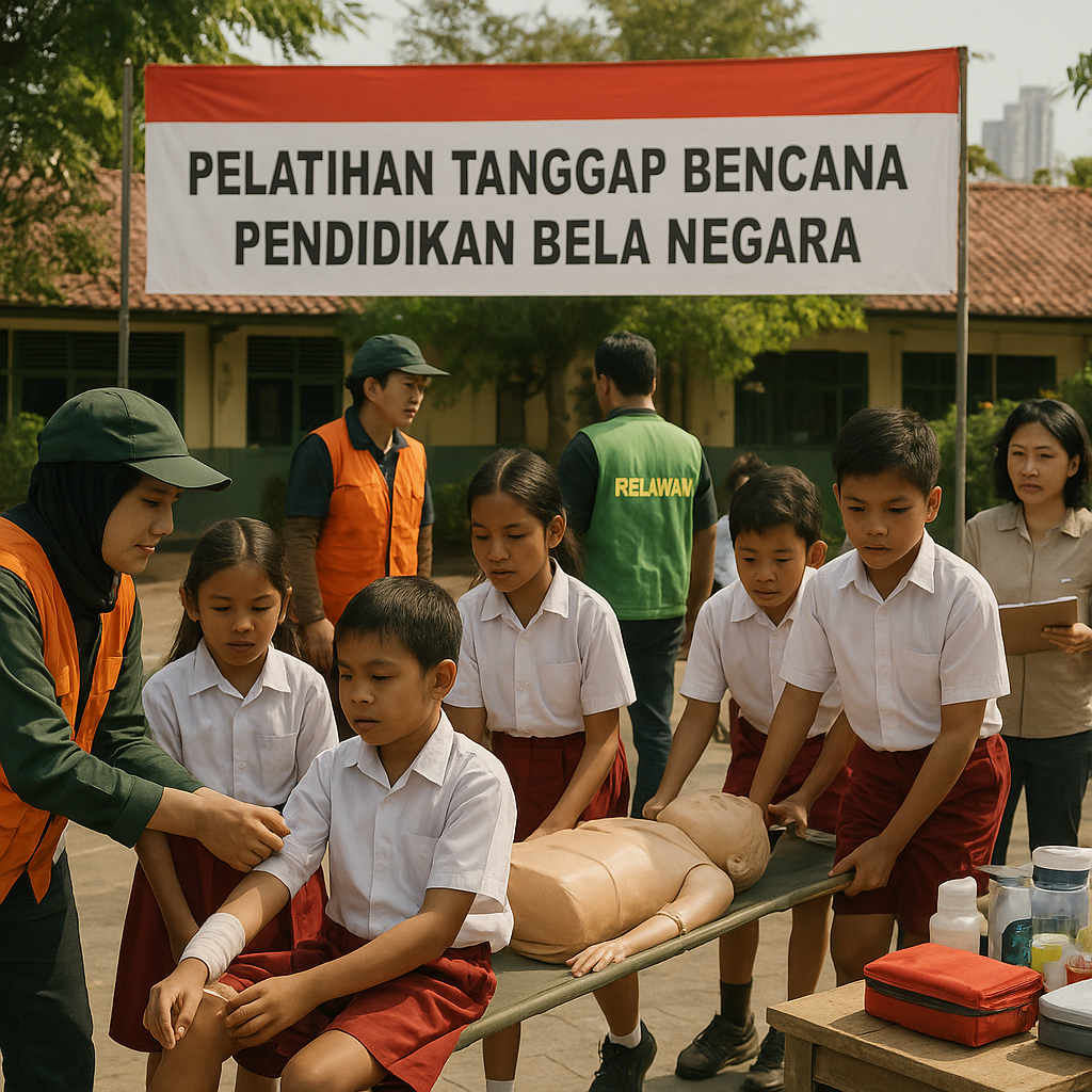 Siswa SD di Surabaya Ikuti Pelatihan Tanggap Bencana sebagai...