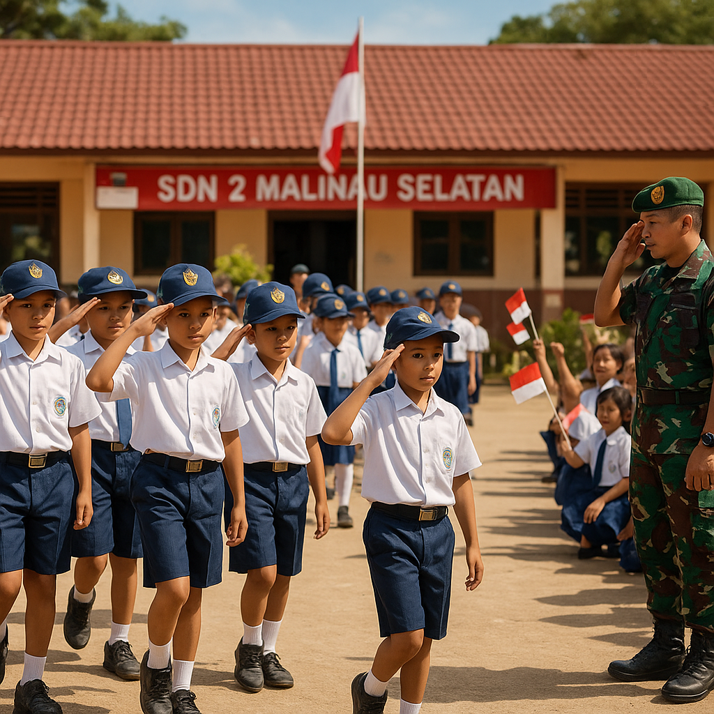 Pelatihan Nasionalisme Sejak Dini di SDN 2 Malinau Selatan o...