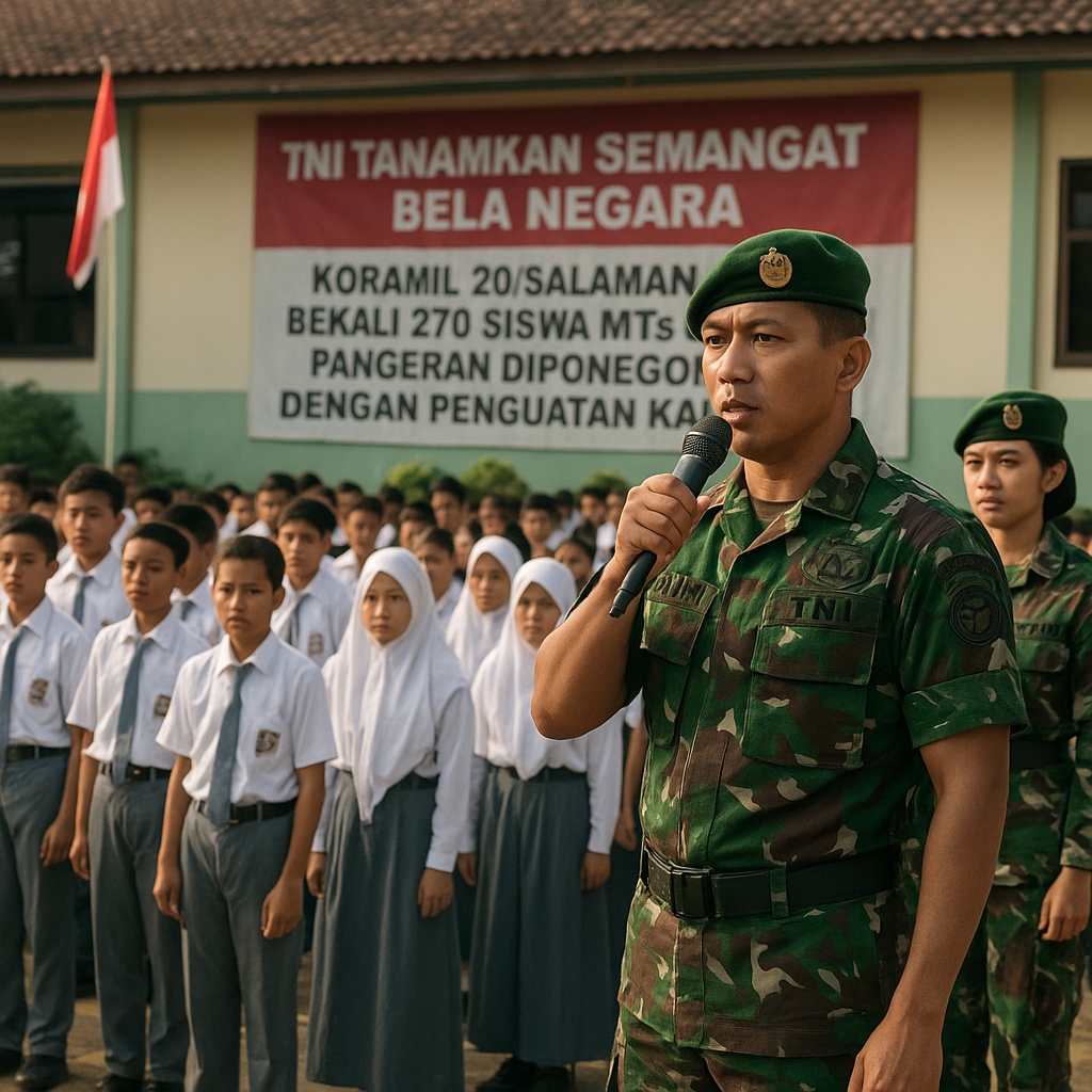 TNI Tanamkan Semangat Bela Negara, Koramil 20/Salaman Bekali...