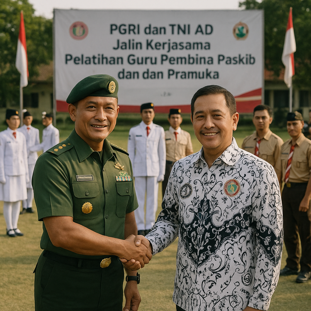 PGRI dan TNI AD Jalin Kerjasama Pelatihan Guru Pembina Paski...