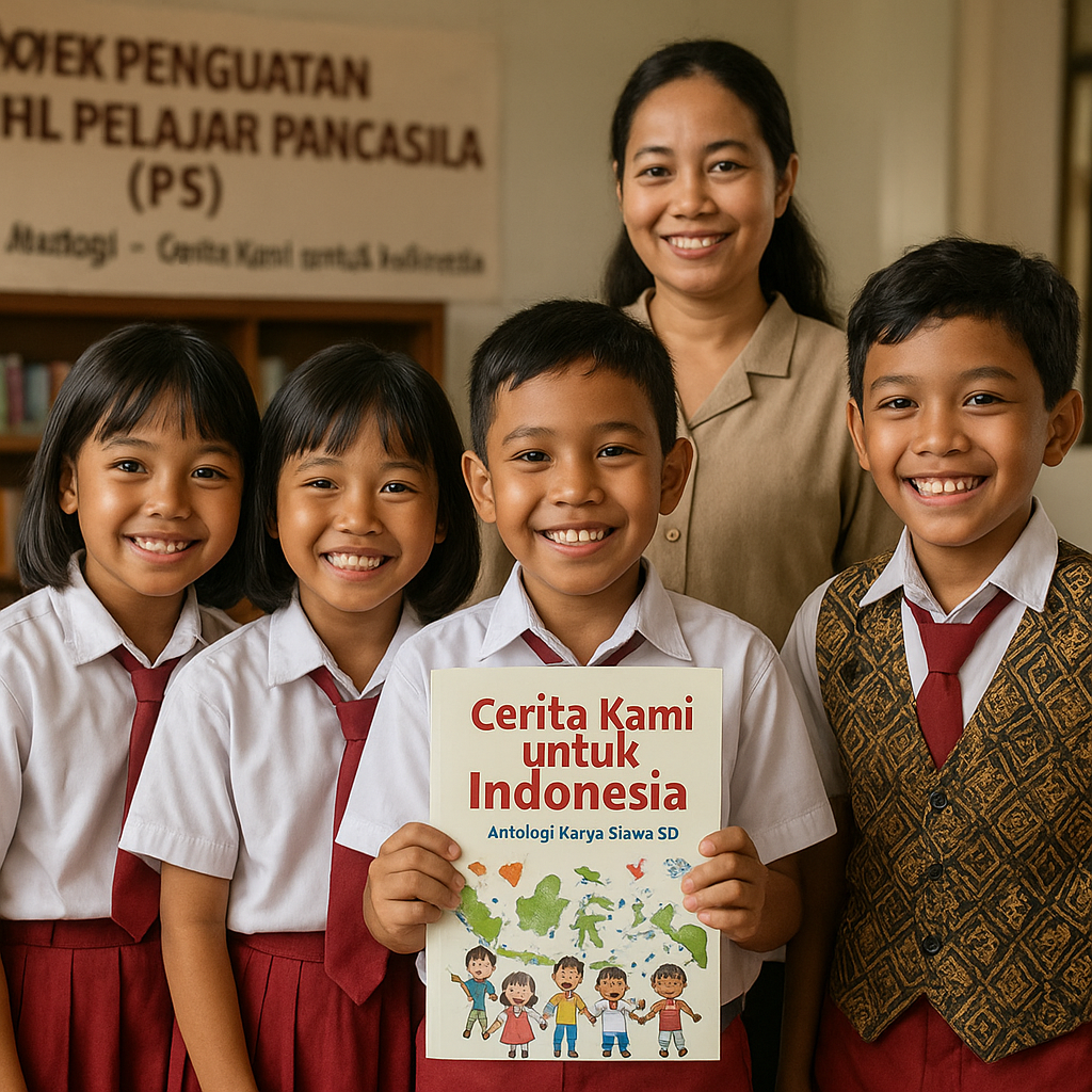 Buku Antologi 'Cerita Kami untuk Indonesia' Karya Siswa SD T...