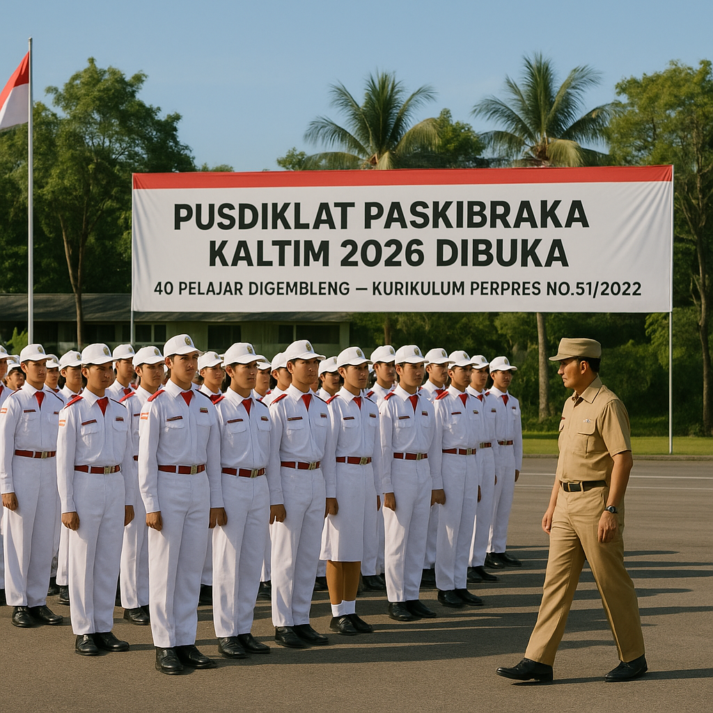 Pusdiklat Paskibraka Kaltim 2026 Dibuka, 40 Pelajar Digemble...