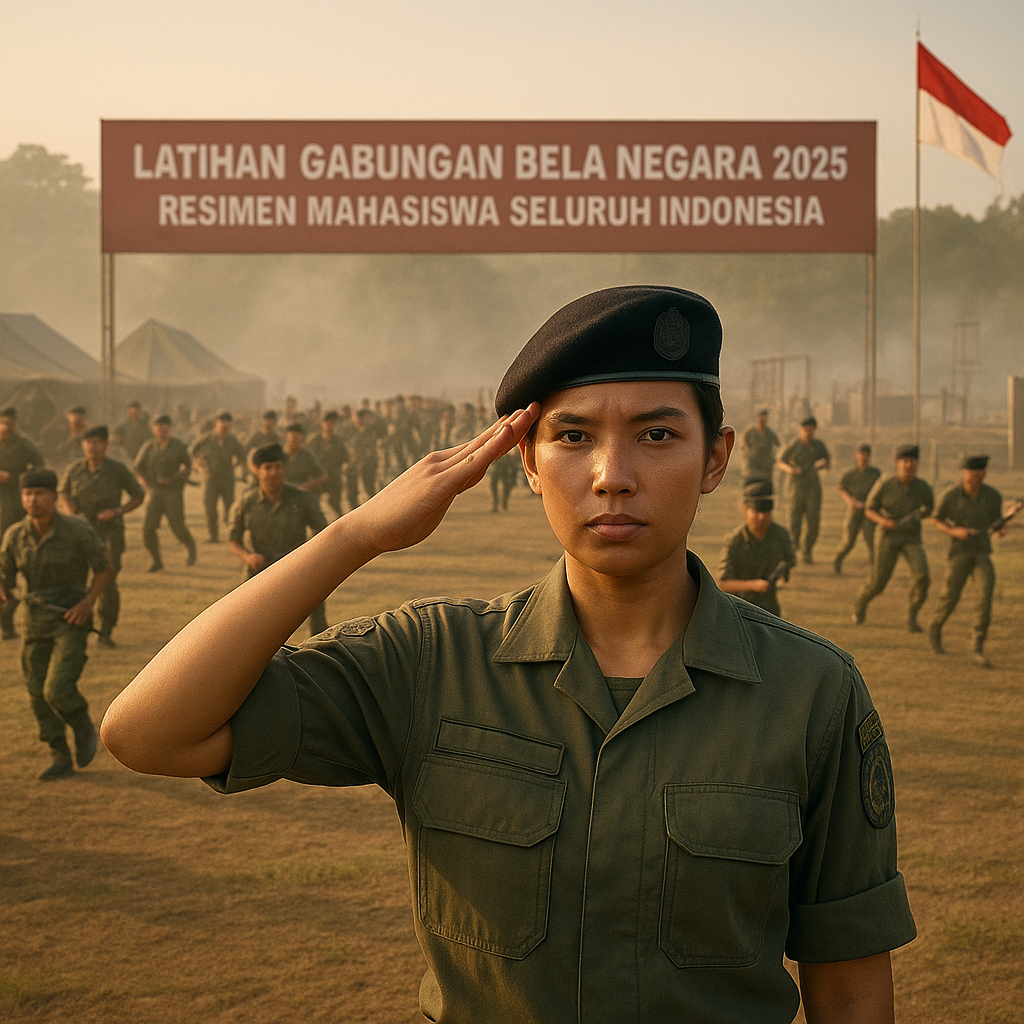 Resimen Mahasiswa Seluruh Indonesia Gelar Latihan Gabungan B...
