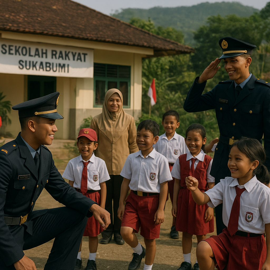 Taruna Akmil Dampingi Siswa Sekolah Rakyat di Sukabumi, Ceta...