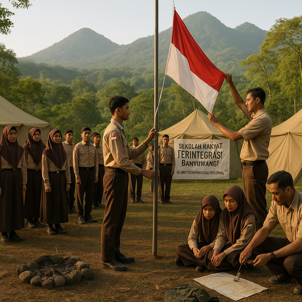 Sekolah Rakyat Terintegrasi Banyuwangi Gelar Kemah Kebangsaan Pertama