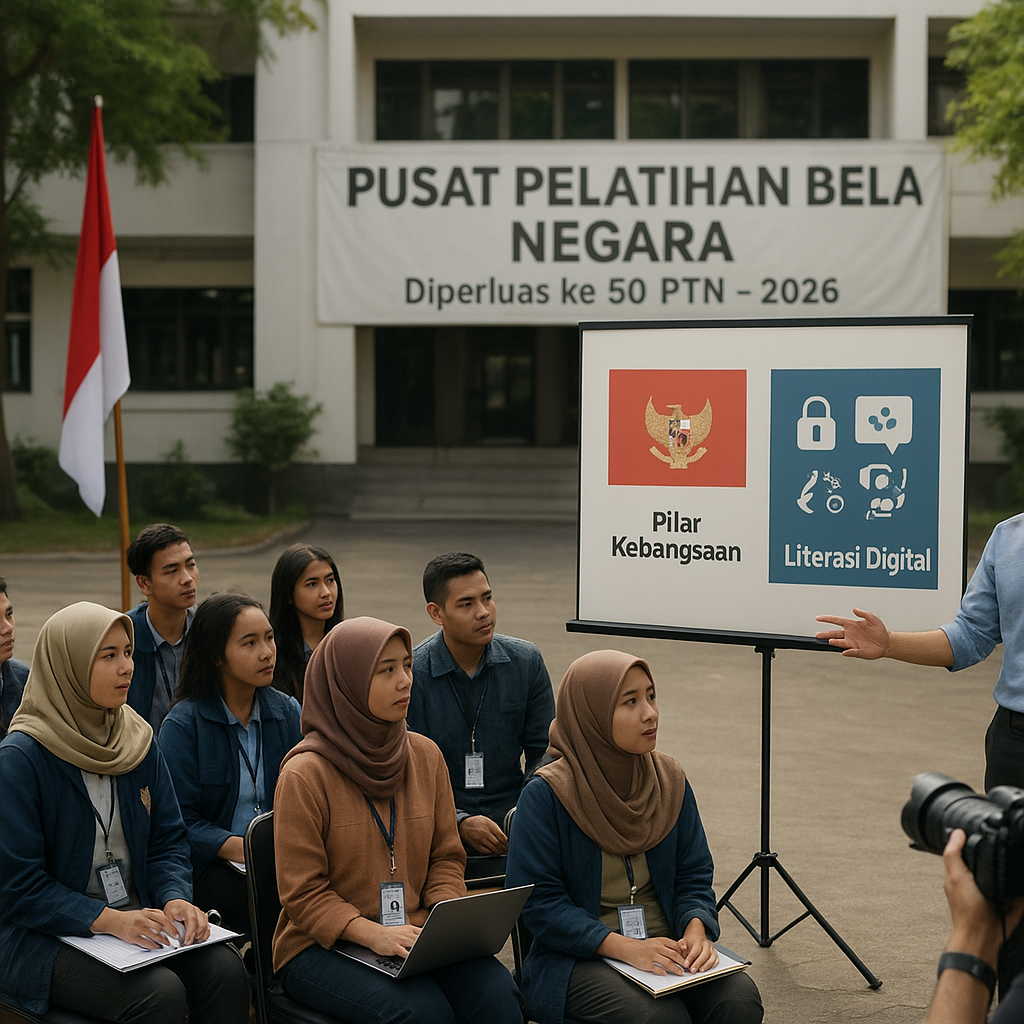 Pusat Pelatihan Bela Negara bagi Mahasiswa Baru Diperluas ke 50 Kampus Negeri