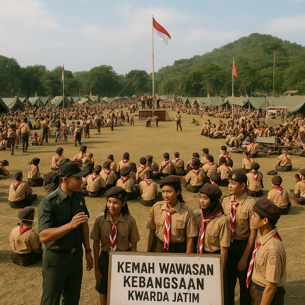 Kwarda Jatim Gelar Kemah Wawasan Kebangsaan Besar-besaran, Diikuti 5.000 Pramuka Penegak