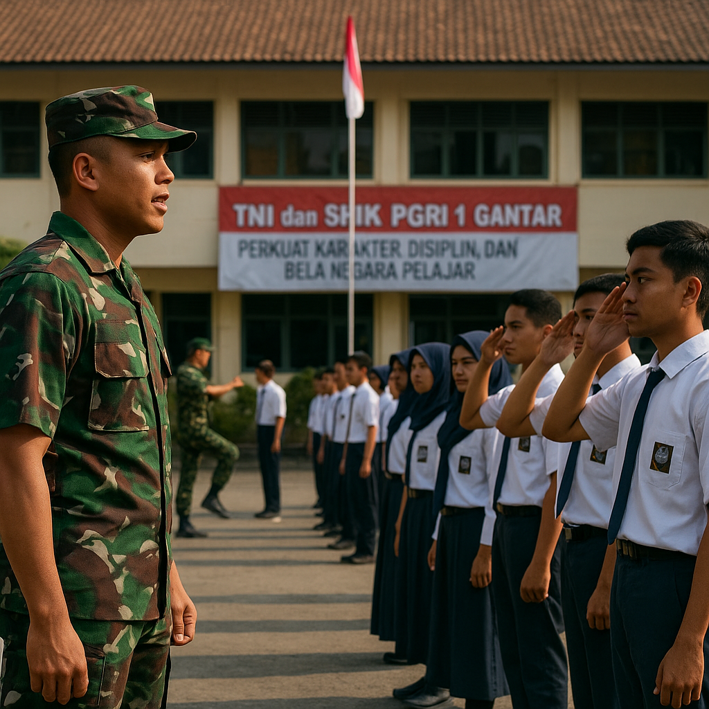 TNI dan SMK PGRI 1 Gantar Perkuat Karakter, Disiplin, dan Bela Negara Pelajar