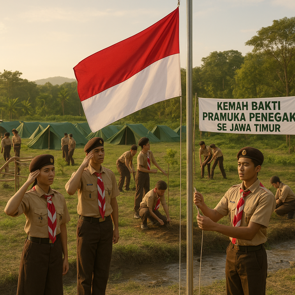 Penguatan Nilai Kebangsaan Melalui Kegiatan Kemah Bakti Pramuka Penegak se-Jawa Timur