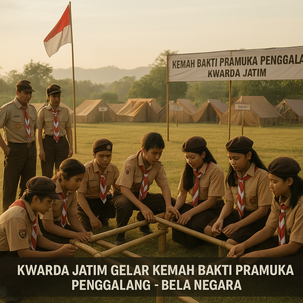 Kwarda Jatim Gelar Kemah Bakti Pramuka Penggalang dengan Tem...