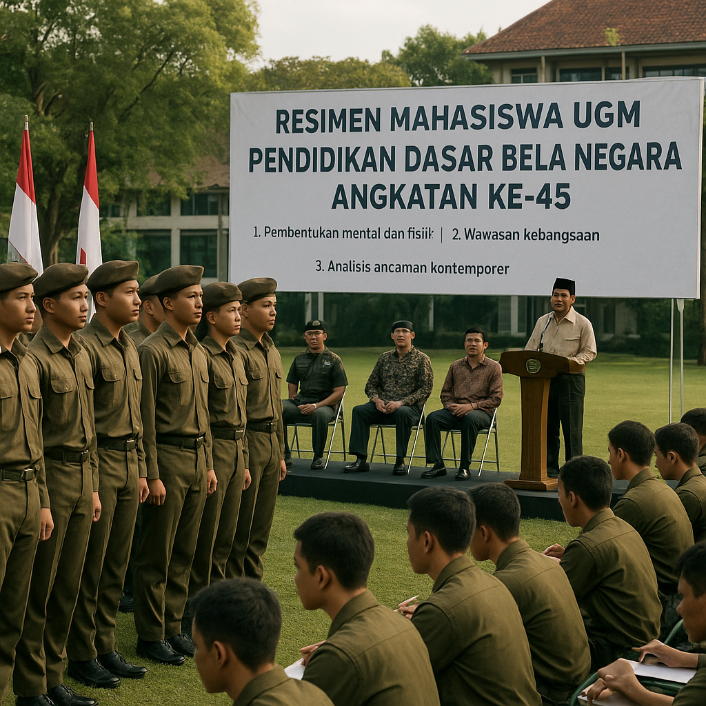Resimen Mahasiswa UGM Gelar Pendidikan Dasar Bela Negara Ang...